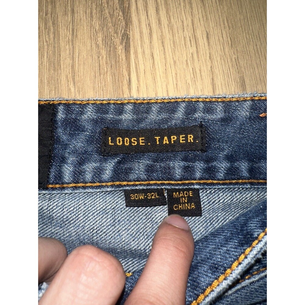 SuperDry Biker Edition Loose Taper Distressed Blue Jeans 29x30 (Tagged 30x32) - Picture 4 of 15